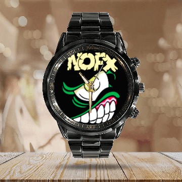 Discover NOFX SMILE - Nofx - Zip Calendar Steel Band Watch