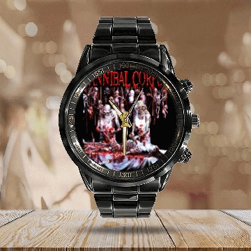 Discover Cannibal Corpse Official Merchandise Butchered Calendar Steel Band Watch