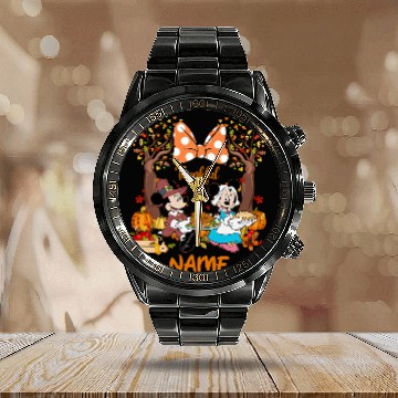 Discover Disney Thanksgiving Mickey Mouse Calendar Steel Band Watch