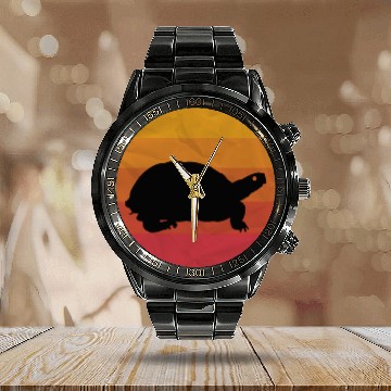 Discover Retro Vintage Box Turtle - Box Turtle - Calendar Steel Band Watch