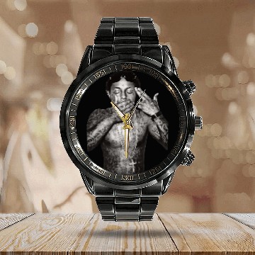 Discover Vintage Lil Wayne Raper Baseball Jerseys, Lil Wayne Bootleg Inspired Merch Gift Calendar Steel Band Watch