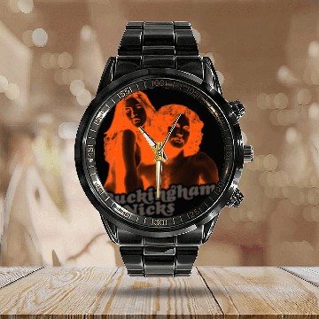 Discover Buckingham Nicks // Retro 70s Icons - Stevie Nicks - Zip Calendar Steel Band Watch