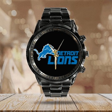 Discover Detroit Lions Logo Calendar Steel Band Watch