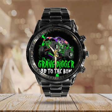 Discover Grave Digger Bad Tot The Bone Calendar Steel Band Watch