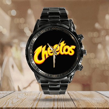 Discover Cheetos logo Calendar Steel Band Watch