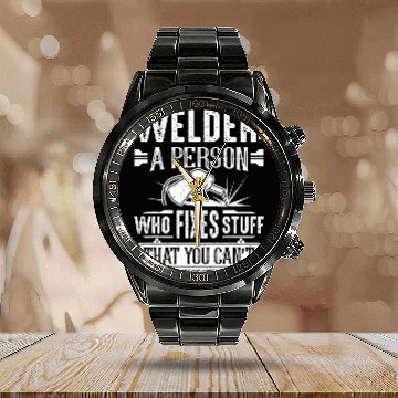 Discover Welding Outfit For Welder Ironworker 6 Calendar Steel Band Watch