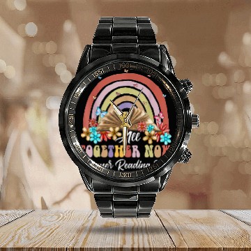 Discover All Together Now Summer Reading Rainbow Book Lover Calendar Steel Band Watch