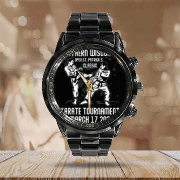 Discover Southern Wisconsin Karate StPatricks Day Funny Part Gift Calendar Steel Band Watch