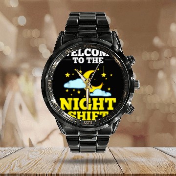 Discover Shift Work Night Job Worker Midnight Funny Coffee 1 Baseball Tees Calendar Steel Band Watch