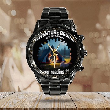 Discover Adventure Begins At Your Library Summer Reading Program 2024 1 Zip Calendar Steel Band Watch