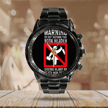Discover Book Reading warsning Do Not Disturb This Book Reader 1 Baseball Tees Calendar Steel Band Watch