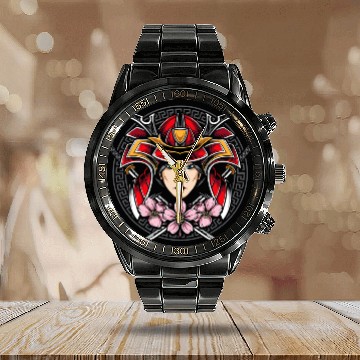 Discover Ancient Japanese Samurai Bushido Katana Ronin Asian Warrior41 Calendar Steel Band Watch