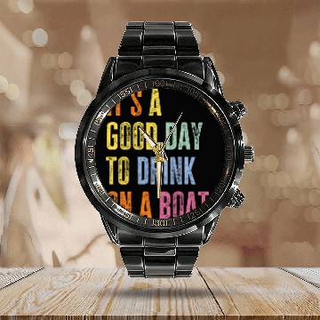 Discover Funny Cruise Ship Vacation Drink On A Boat Boating Party Baseball Tees Calendar Steel Band Watch