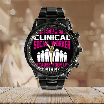 Discover Clinical Social Worker Apparel bests Amazing Workers Design Baseball Tees Calendar Steel Band Watch