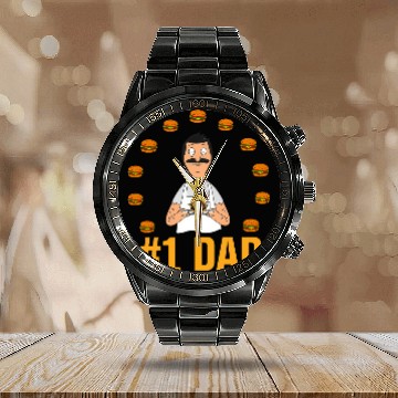 Discover bobs burgers 1 dad Baseball Jerseys Calendar Steel Band Watch