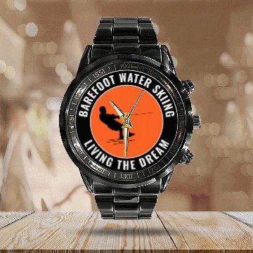 Discover Barefooting Barefoot Water Skiing Motorboat Water Sport Baseball Tees Calendar Steel Band Watch
