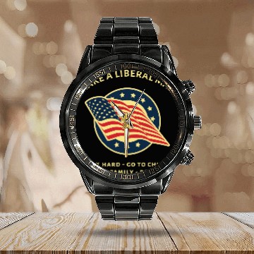 Discover Funny MAGA Conservative Republican 1 Zip Calendar Steel Band Watch
