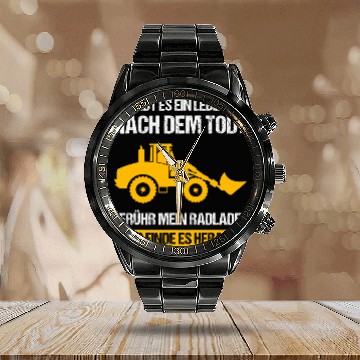 Discover Wheel Loader Construction Site Construction Worker Road Construction Gift Zip Calendar Steel Band Watch