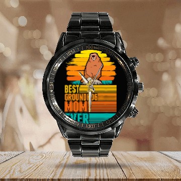 Discover bests Groundhog Mom Ever Marmot 69 Calendar Steel Band Watch