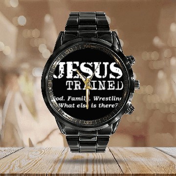 Discover Jesus Trained Wrestling 2 Calendar Steel Band Watch