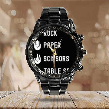 Discover Rock Paper Scissors Table Saw Woodworking Calendar Steel Band Watch