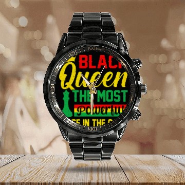 Discover Black Queen The mosts Powerful Piece The Game Black History Baseball Tees Calendar Steel Band Watch