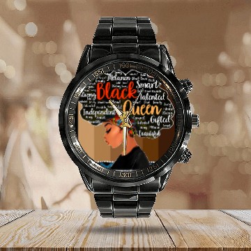 Discover Black Historys for Women Educated Strong Black Queen Calendar Steel Band Watch