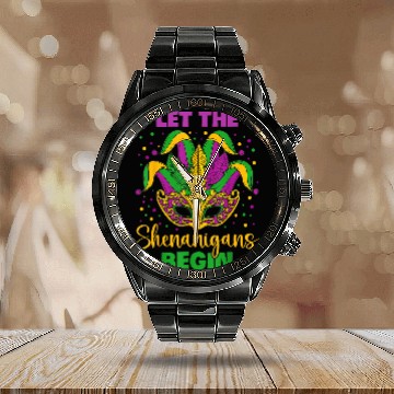 Discover Let The Shenanigans Begin Jester Hat Costume New Orleans Calendar Steel Band Watch