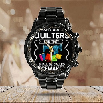 Discover Sewing Machine Patchwork Quilt Quilter Calendar Steel Band Watch