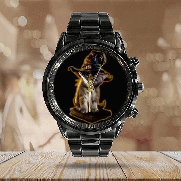 Discover Cute Cat Kitten Witch Halloween Spell Book Lover Calendar Steel Band Watch
