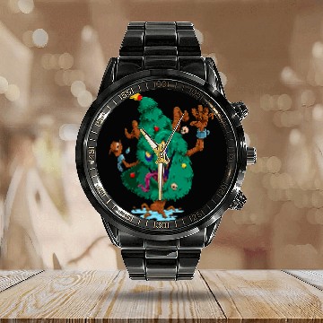 Discover Evil Christmas Tree Scary Zombie xmass Tree Krampus Kids Calendar Steel Band Watch