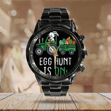 Discover Tractor driving Egg Hunt Is On Tractor Easter Eggs Cute Bunny Rabbit Truck Zip Calendar Steel Band Watch