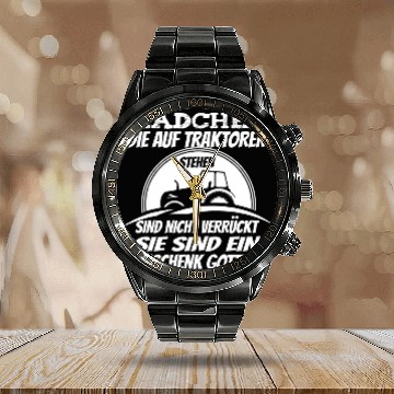 Discover Tractor driving farmer agriculture agricultural gift Calendar Steel Band Watch