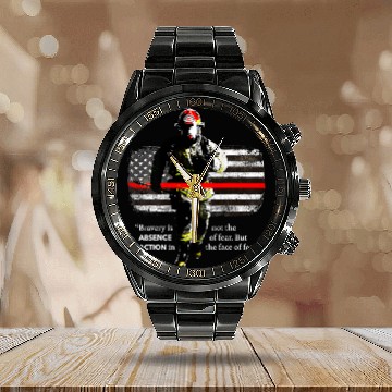Discover Fireman Firefighter American Flag Patriotic USA Lover 264 Firemen Baseball Tees Calendar Steel Band Watch