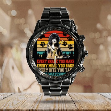 Discover Bernedoodle Dog Funny Activities Matching Dog Lover Calendar Steel Band Watch
