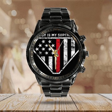 Discover Fireman Firefighter Daddy is My Superhero Red Line Super Fireman Firefighter Firemen Zip Calendar Steel Band Watch