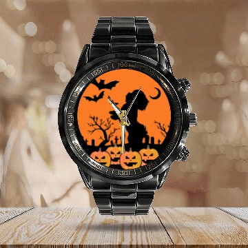 Discover Dabbings Shih Tzu Halloween Dab Dance Dog Zip Calendar Steel Band Watch