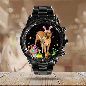 Discover Dog Great Dane Easter Egg Hunting Great Dane Easter Sunday Zip Calendar Steel Band Watch