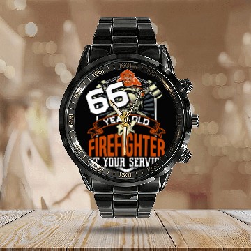 Discover Fireman Firefighter 66 Year Old Ex Firefighter At Your Service 15 Firemen Calendar Steel Band Watch