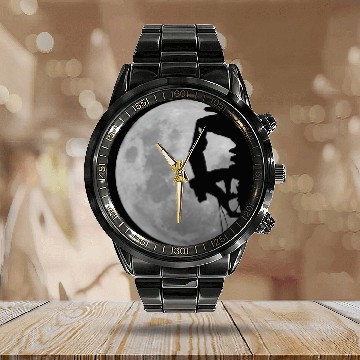 Discover Climbing Climber Full Moon Mountaineering Abseiling Gift 16 mountain Climb Calendar Steel Band Watch
