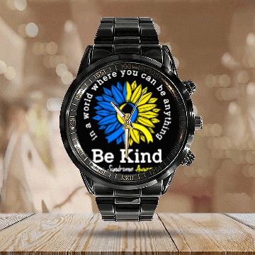 Discover Be Kind Down Syndromes Awareness Ribbon Sunflower Kindness 5 Baseball Tees Calendar Steel Band Watch