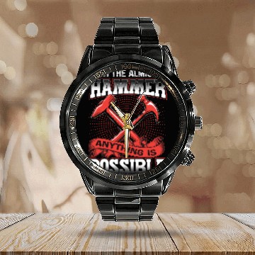 Discover Mechanic Car Guy Almighty Hammer Anything Is Possible Zip Calendar Steel Band Watch
