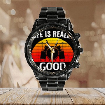Discover Drums Drummer Retro Life Is Really Good Drum Funny Drums Love Drums Baseball Tees Calendar Steel Band Watch