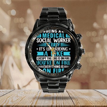 Discover medicals Social Worker Occupation Job Hospital 3 Calendar Steel Band Watch