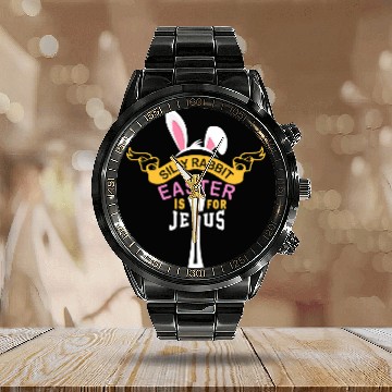 Discover Christian Silly Rabbit Easter Is for Jesus Novelty Costume Christ Calendar Steel Band Watch