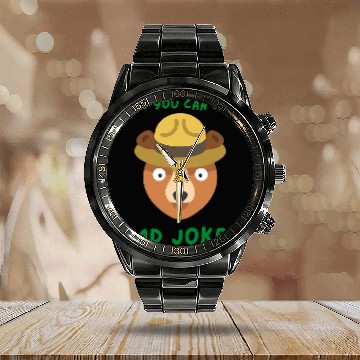Discover Funny Bear Dad Jokes Cute Funny Dad Jokes with bear graphic Cute Bears Baseball Tees Calendar Steel Band Watch
