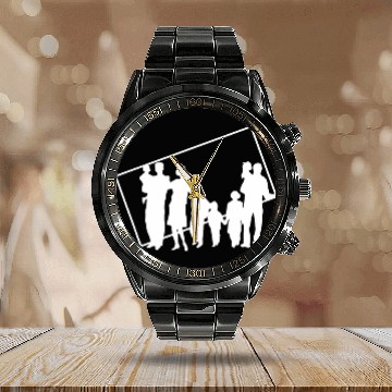 Discover Family Patchwork Brother Sister Silhouette Frame Baseball Tees Calendar Steel Band Watch
