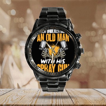 Discover Auto Body Painter Spray guns Automotive Car Painter 1 Calendar Steel Band Watch