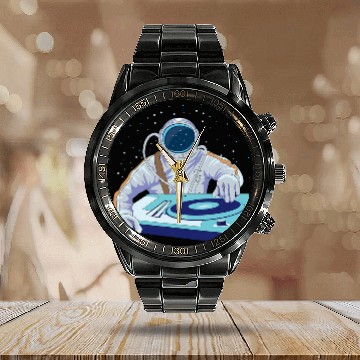 Discover Astronaut DJ Music Design Vinyl Play Disco Festival Baseball Tees Calendar Steel Band Watch