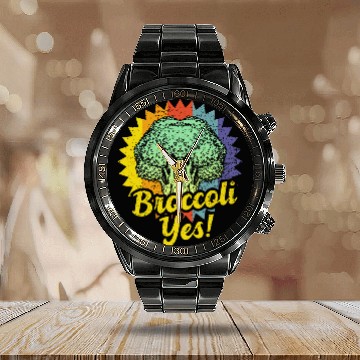 Discover Broccoli Yes Funny Vegetable Gardener 4 Calendar Steel Band Watch